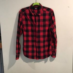 Casual Red and Black Plaid